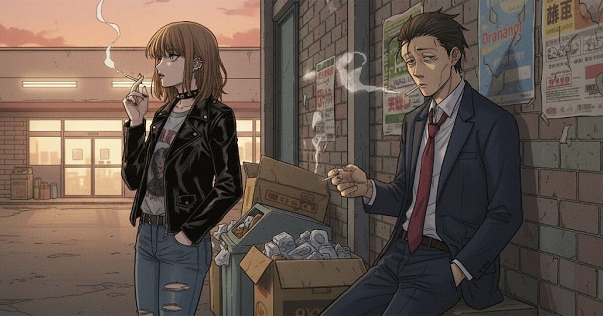 スーパーの裏でヤニ吸うふたり